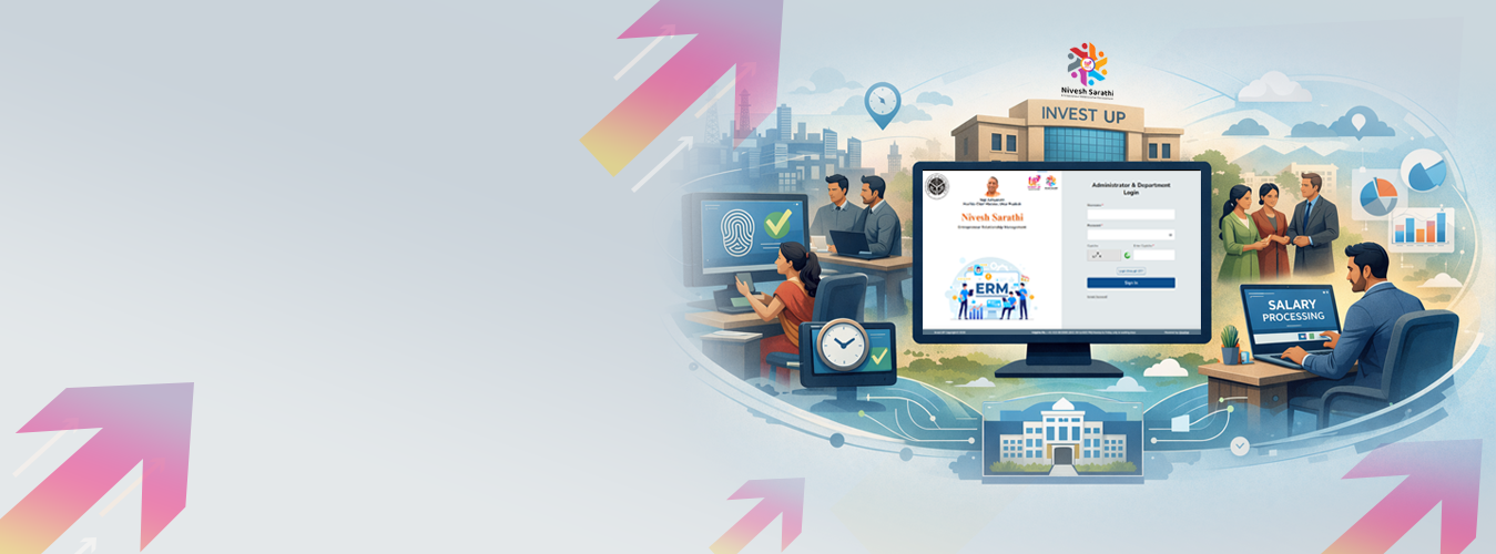 Omni-net developed a fully integrated HRMS portal for Invest UP Udyami Mitra, replacing error-prone manual processes across districts, IDAs, and headquarters. With real-time attendance tracking, digital leave workflows, automated salary processing, and Form 16 management - all unified within the existing Nivesh Sarthi Portal, the system brings measurable transparency and accountability.